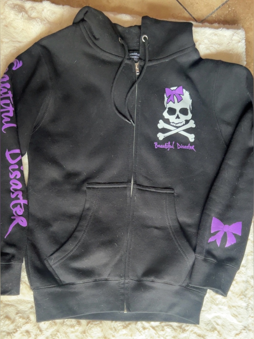 NEW | Beautiful Disaster Full Zip Hoodie Sweatshirt Sweater Jacket Women’s